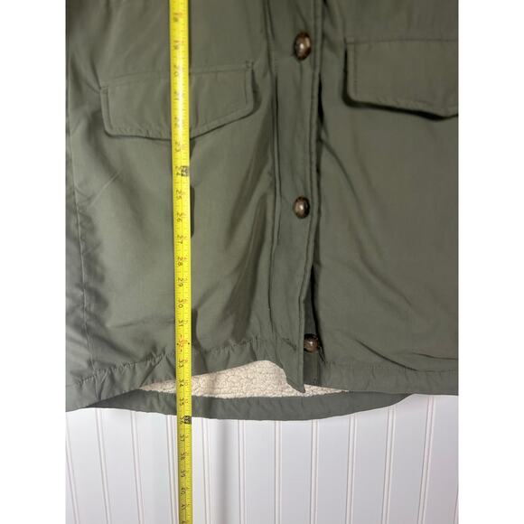 Abercrombie & Fitch sherpa lined military parka! Olive green Sz M - Picture 4 of 11